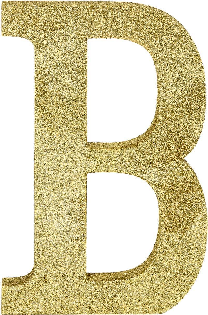 Glitter Gold Letter B Sign 6in X 9in | Party City